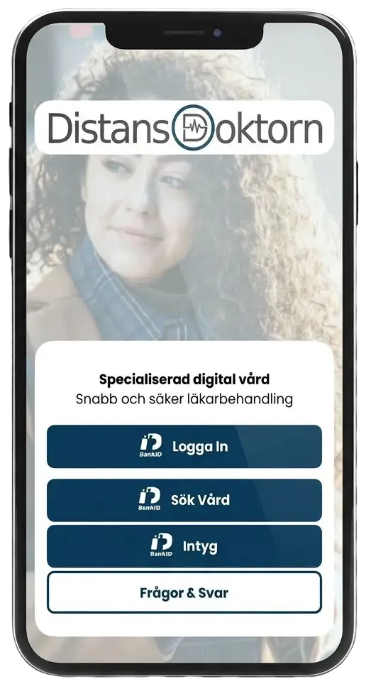 Distansdoktorn app på mobil